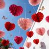 Valentine's Day Heart Paper Pom Poms  Honeycomb Party Decorations For Wedding Proposal  Handmade Craft For DIY Wedding Decor