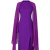 Womens Size Plus Chiffon Mosaic Dress Long Dress Atmosphere Dress Fan Female