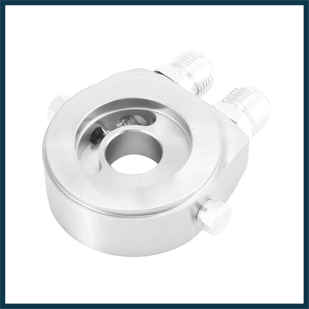 Universal Car Aluminum Alloy Oil Filter Cooler Sandwich Thread Plate Adapter Oil Cooler Kit Silver Tone M20x1.5 1/8 NPT Automotive Parts