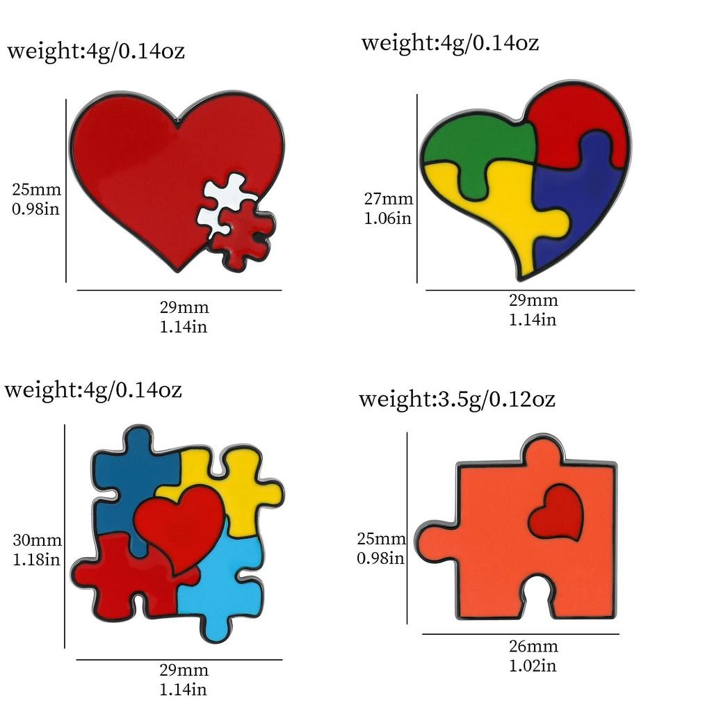 Spilla Arcobaleno Colorata Puzzle Spilla Metallica Unica Cartoon Per Borse E Accessori