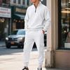Set di pantaloni da lavoro casual da uomo Autunno/Inverno, stile vintage, foderati in pile, termici, con cerniera