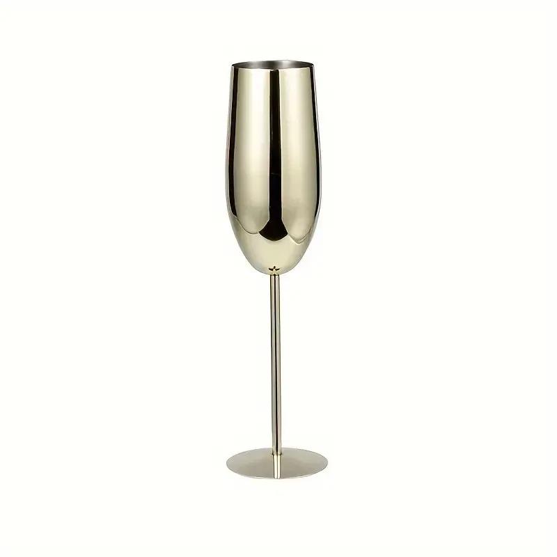 250ml 304 Stainless Steel wine Glasses Unbreakable Metal Cocktail Glasses Toasting Glass for Wedding Party Bar Drinkware золотой