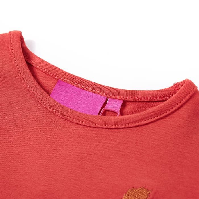 T-shirt enfants à manches longues rouge brûlé 92/104/116/128/140