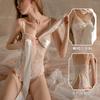 Xianyi Sexy Underwear Women's Sexy Lace Tights Bow Onesie Seduction Uniform Open Set 419