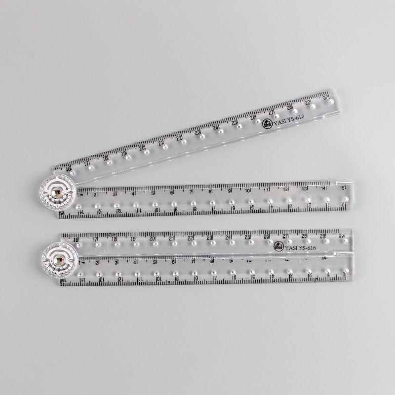 1pc, Acrylic Transparent Folding Ruler - 30cm, Ideal for School, Home, and Office Use | Perfect for School & Office Supplies.