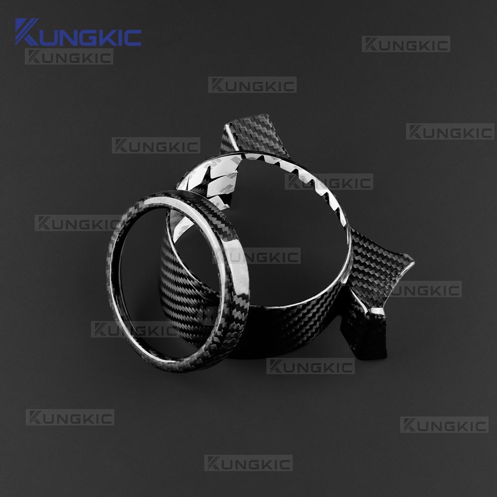 Für Abarth 595 695 595C 695C 2012-2020 2021 2022 2023 2024 Echter Trockener Hartcarbonfaser Aufkleber LHD Ladedruckanzeigenabdeckung Zierleiste