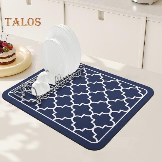 Tapis de séchage de vaisselle, grand tapis absorbant et drainant pour comptoir de cuisine, tapis de salle de bain multifonctionnel pour café