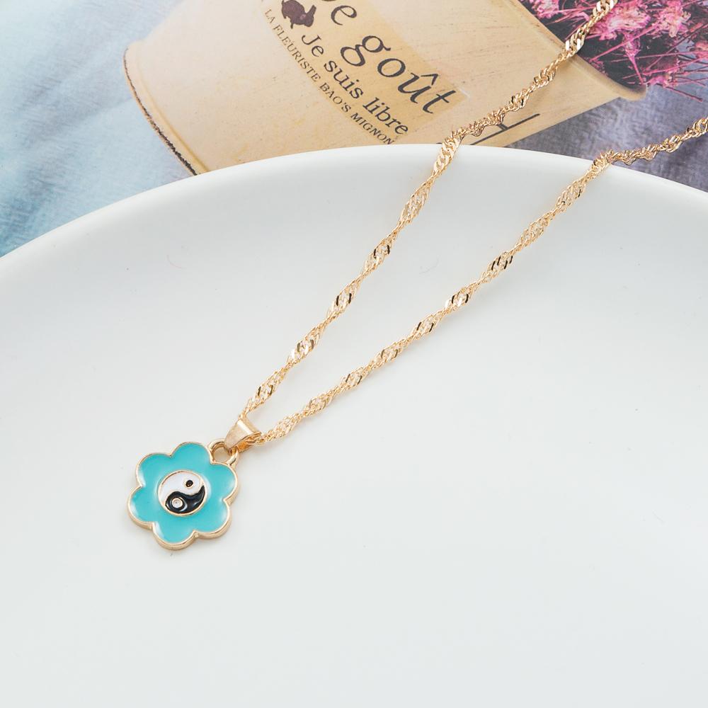 Retro Dripping Yang Tai Chi Necklace Pendant Necklace Fashion Trend Girl Necklace Temperament Necklace