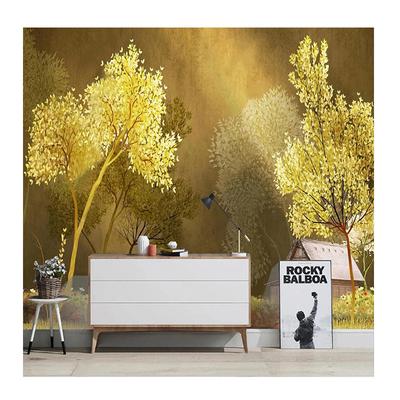 3D Hand-painted Autumn Wall Mural Forest Wooden House Wallpaper Home Decor