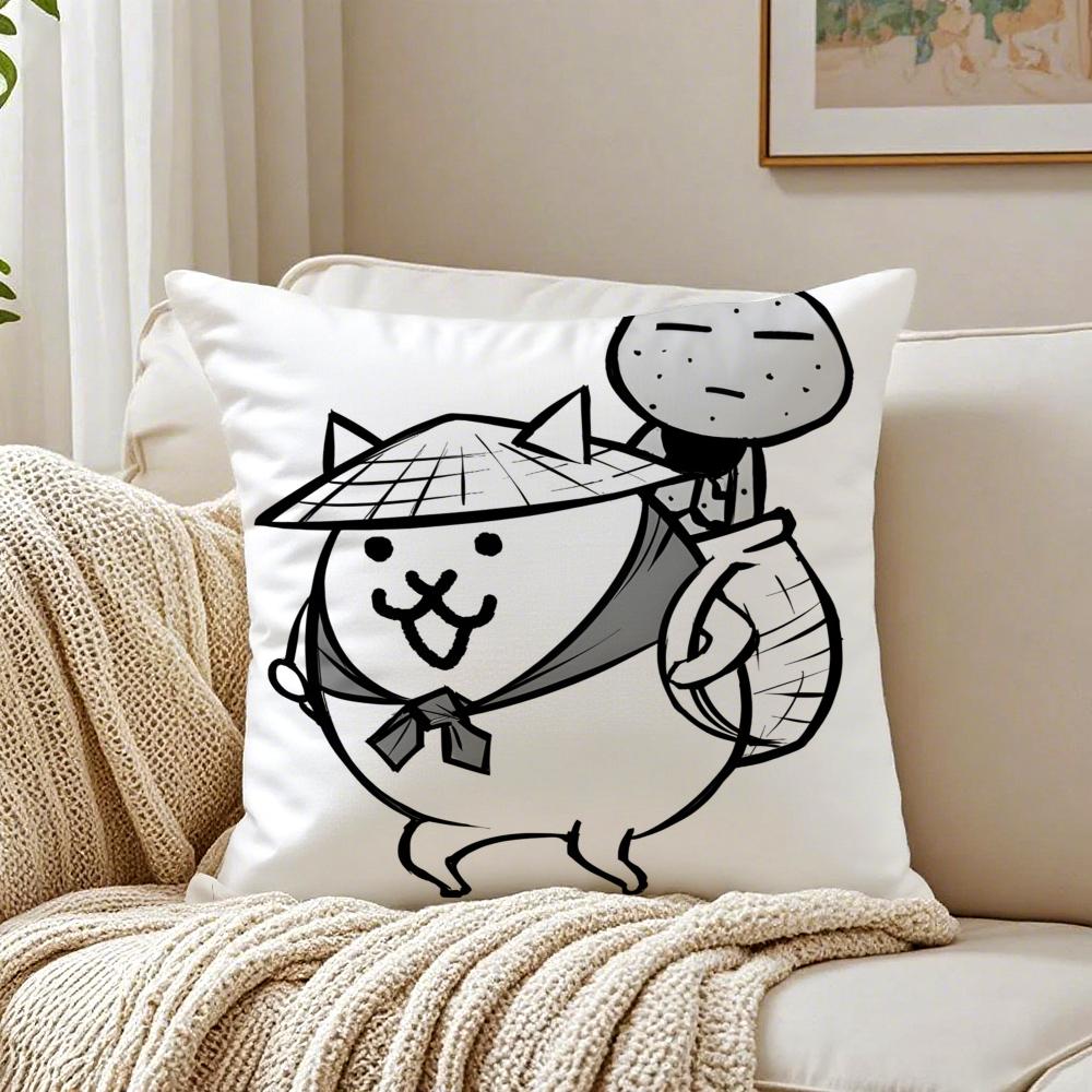 Tower Defense Japanisches Spiel BBattle Cats Kissenbezug Kissenhülle Milbenschutz Wohnzimmer Sofa Dekor Kissen Zimmer