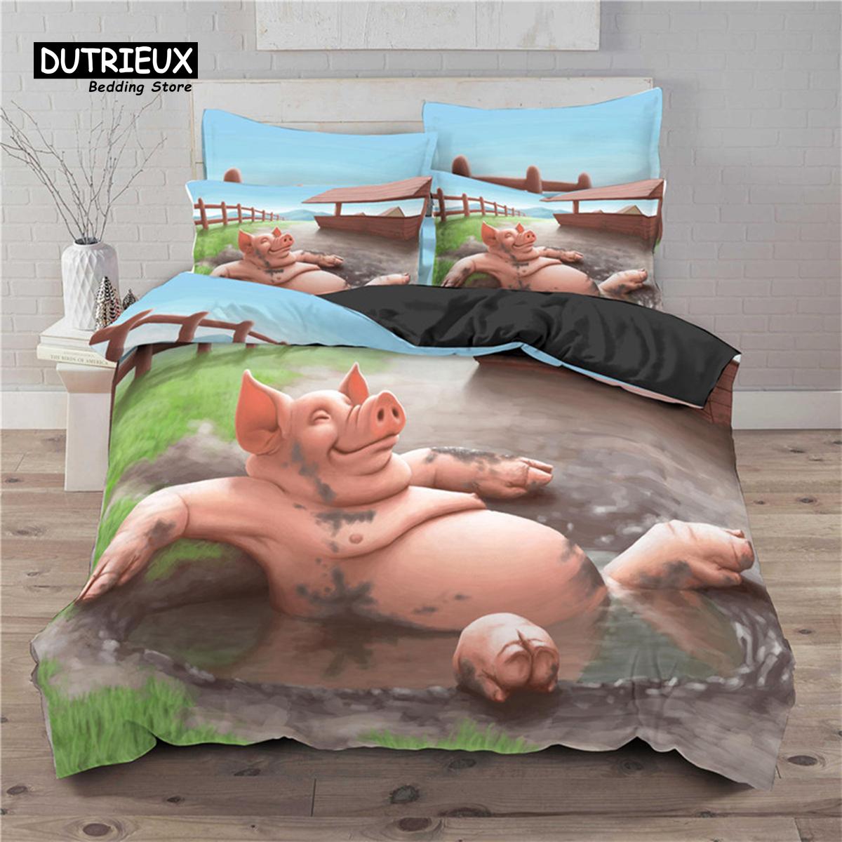 

Детский милый комплект постельного белья с животными Твин Кинг для мальчиков девочек подростков 3D принт панды пододеяльник микрофибра пододеяльник декор спальни EU single(135x200cm)