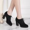 Dámské boty na vysokém podpatku Platformová podrážka Černé pracovní boty Dámské šaty Jaro Podzim Kulatá špička Silný podpatek Velká velikost 43 Ležérní lodičky