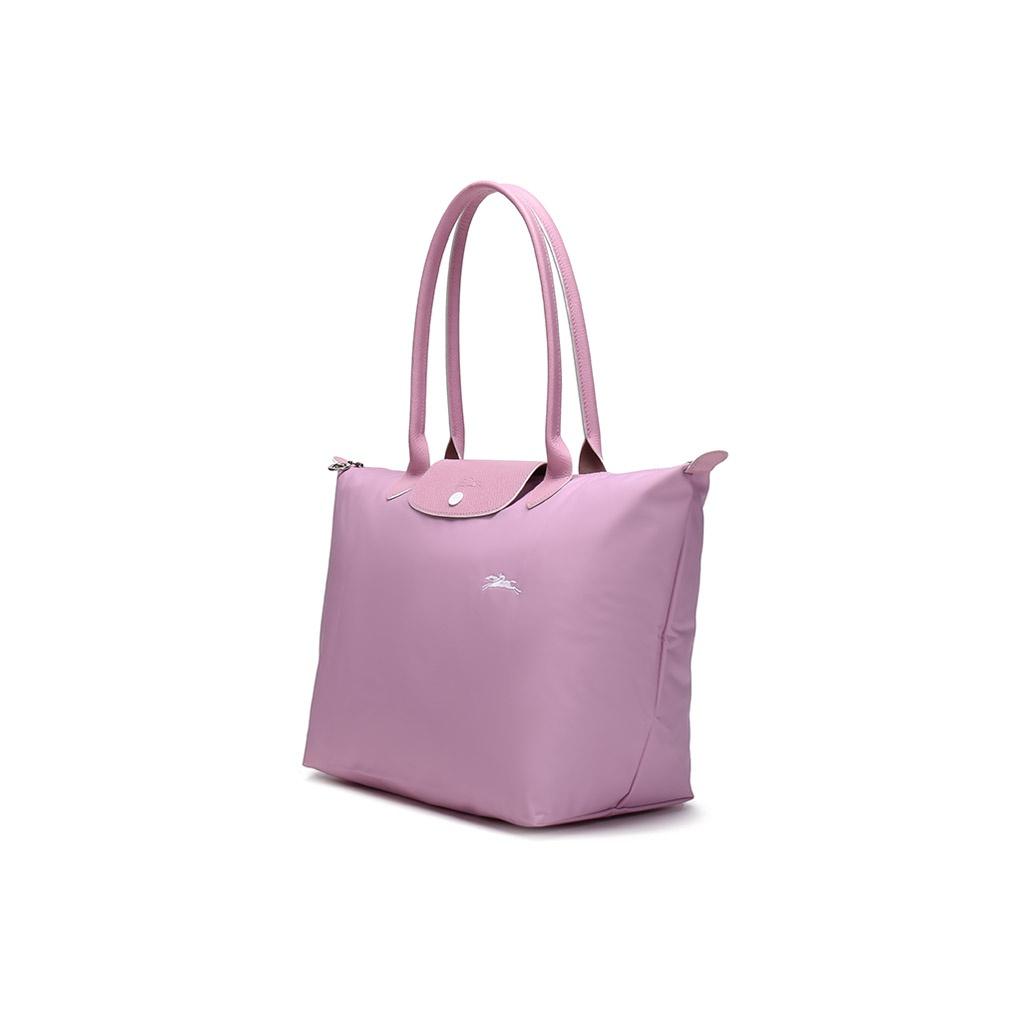 Longchamp Le Pliage Club 31 Foldable Nylon Canvas And Leather Tote Bag Women Tote Bag Pink 1899619P36