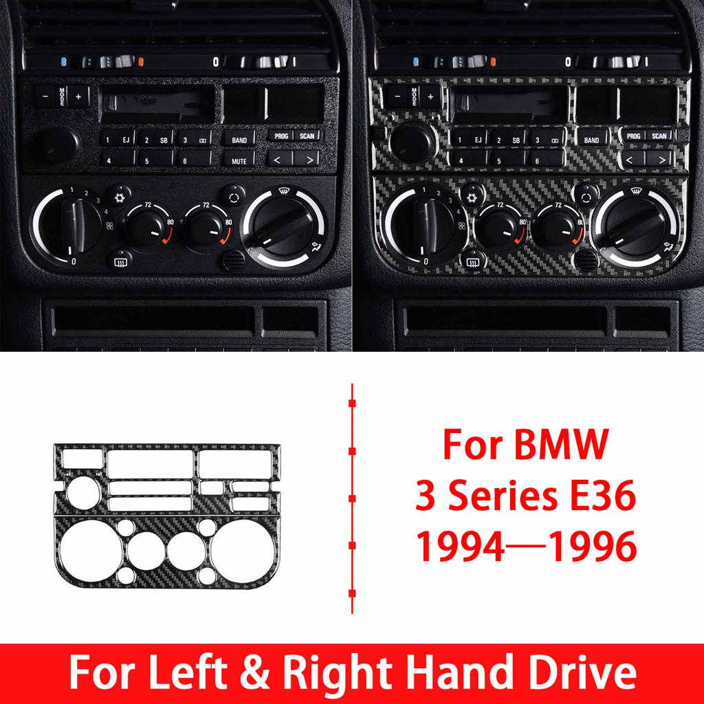 For BMW 3 Series E36 1994 1995 1996 Car Accessories Carbon Fiber Copilot Strip Air Vent Gear Shift Panel Interior Trim Sticker