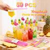 50 To 150pcs/lot Paper Straws For Flamingo Pineapple Drinking Straws Cupcake Hawaiian Decoration Supplies Paper Drinking Straws