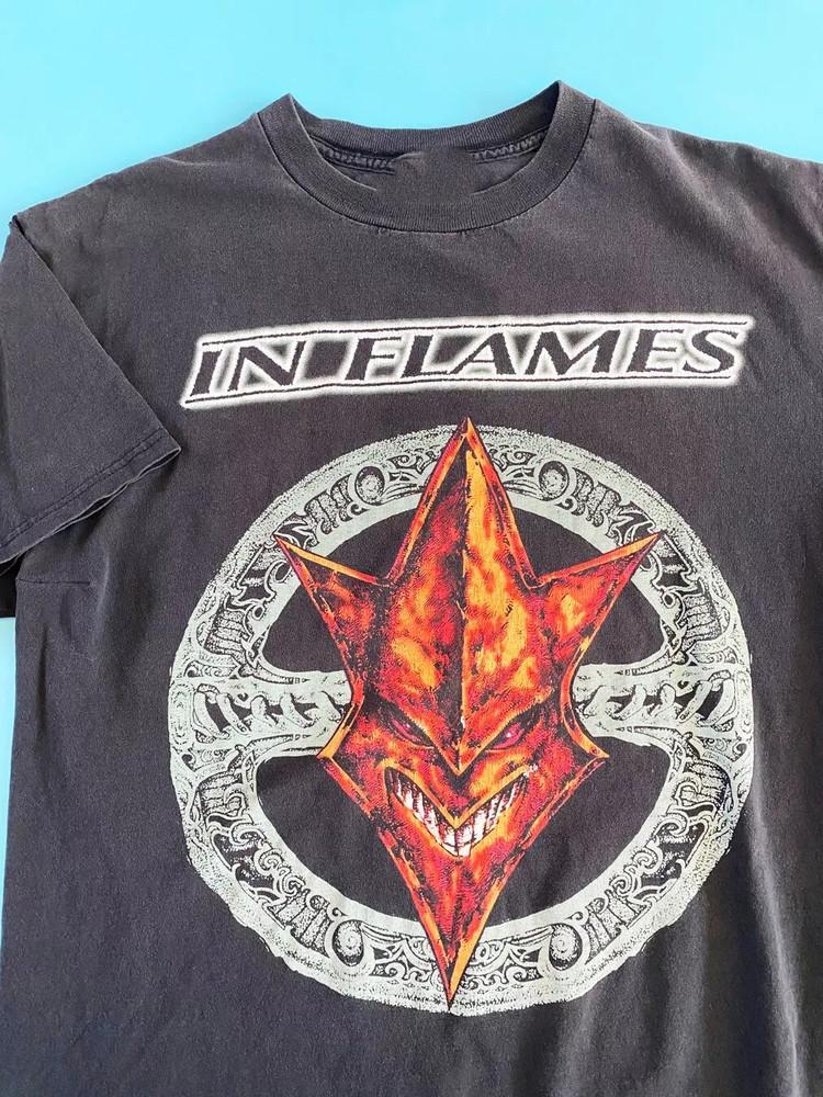 90s In Flames Metal Band  Unisex Cotton Unisex T-Shirt XL