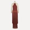 Women's Tassel Sleeveless Waist-Cinching Bandage Evening Gown