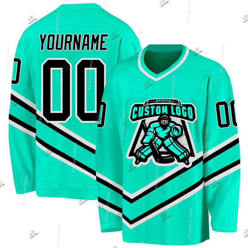 Custom Name Team Suits Gradient Graffiti Colorful Vintage Retro Breathable Pullover 3DPrint Casual V-Neck Hockey Jersey Shirts R