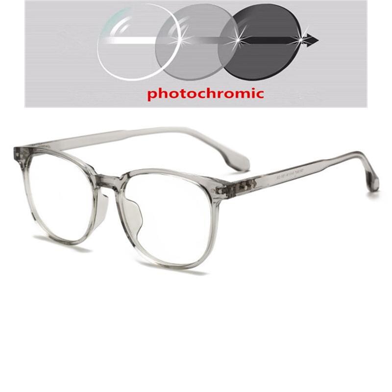 Transparent Gray TR90 Computer Optical Glasses EyeglassFrame Anti Blue Rays Oval Short-sight Eyeglasses Prescription 0 -0.5 -0.75 To -6