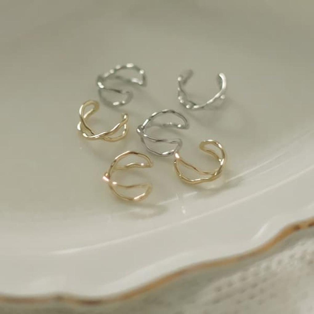 Boucles d'oreilles manchette d'oreille à ligne dentelée adhérente pour femmes