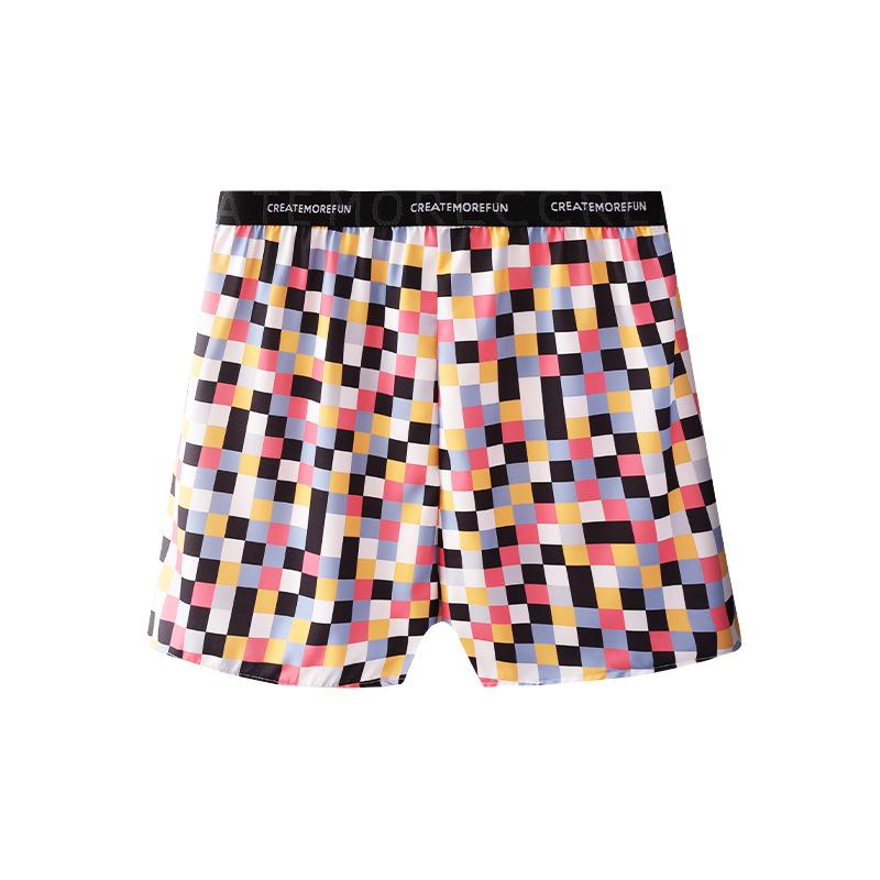 Large Size Men Summer Printed Ice Silk Breathable Home Can Wear Underwear