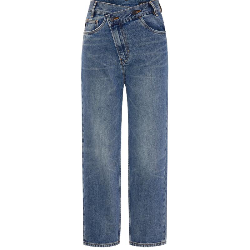 

MO&Co. Деконструированные джинсы из выстиранного хлопка денима с высокой посадкой S 26