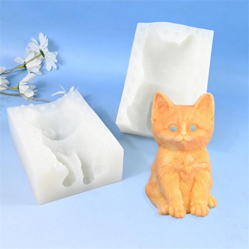 Kitten Silicone Candle Molds for Making Candle Soap Epoxy Resin Multipurpose Animal Silicone Mould for Gypsum Decoration