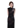 Yuetang retro improved new Chinese navy blue sleeveless cheongsam women's 1011 spring new models can be worn daily young models