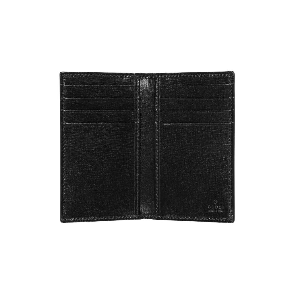 Gucci Portacarte con logo GG intrecciato in tela e finiture in pelle Accessori da uomo Nero 722601-92TCF-1000
