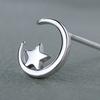 Cercei Stea si Luna 925 Sterling Silver Earrings, Star and Moon Design, Includes Jewelry Box, Silver