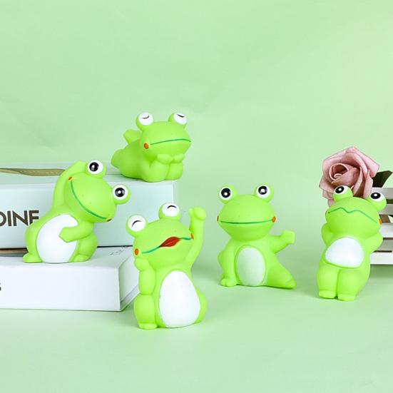 Yousheng 4Pcs Pet Squeak Toys Creative Shape Adorable Appearance Vivid Expressions Bite-Resistant Relieve Boredom Extra Soft Cartoon Frog-Shaped Toys