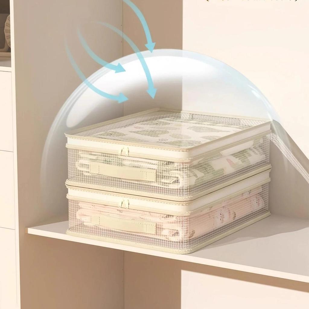 Dust-proof Clothing Storage Bag Saving Space Bedding Storage Bag, Stackable Bed Sheet Storage Container Bag With Handle