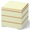 J-kitchens Lacquerware 3-Tiered Jubako Box, 6.0 Inches, White with Gold Rim, 18.0cm, Resin, Made In Japan