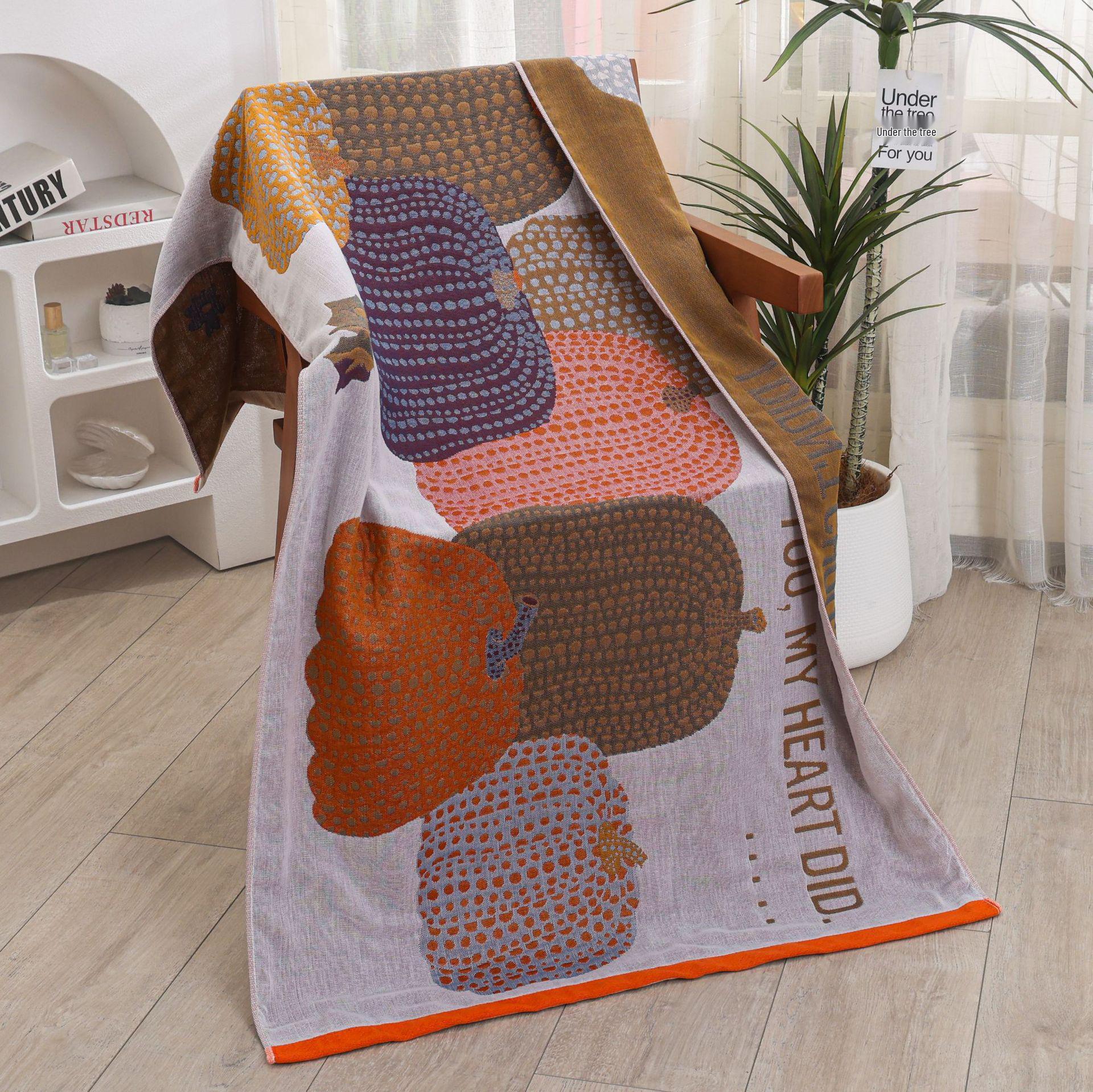 

Дренажный стиль Национальный прилив Чистый хлопок Быстросохнущее Мультяшное Банное полотенце для мужчин и женщин 80x160