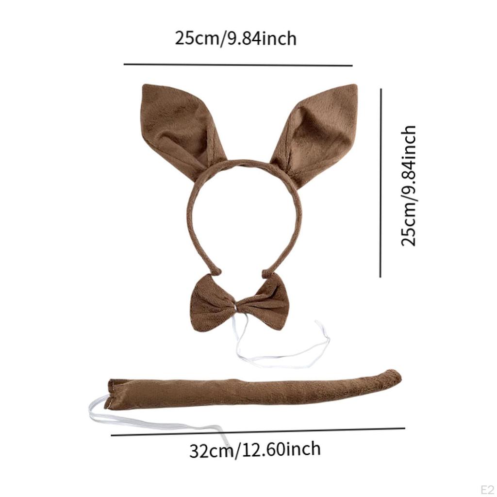 Hasenohren Stirnband Schwanz Fliege Set, Dekoration, für Erwachsene