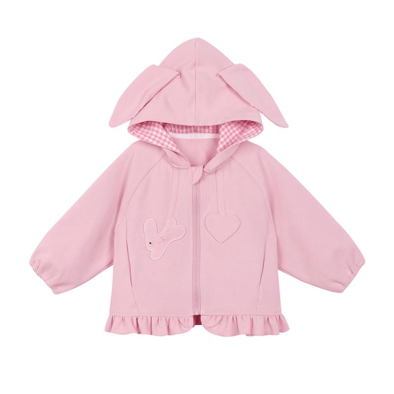 LUSON Baby Girl Hooded Long Sleeve Jacket 80