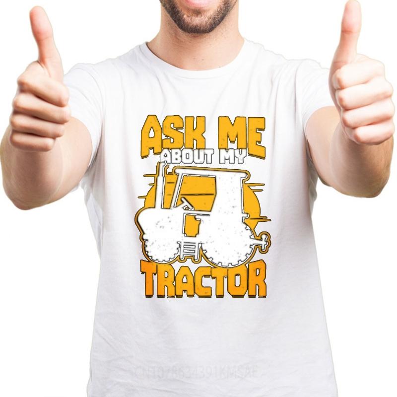 Funny Tshirt Summer Top Printed Boys Oneck Tshirt Ask Me About My Tractor T Shirt Unisex Basic Boys Tee Shirt Oversized Tshirt