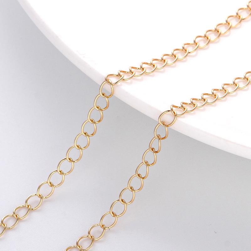 Gold & Silver Plated DIY Jewelry Making Chain 4mm