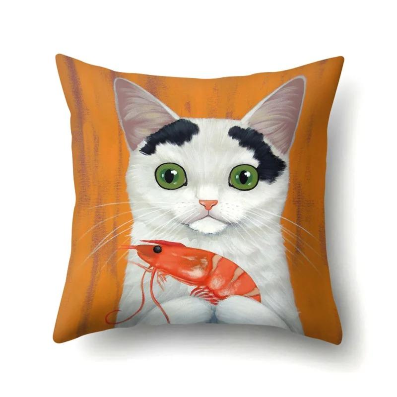 Colorful Cat Animal Decorative Pillowcase Living Room Office Ornaments Home Pillowcase