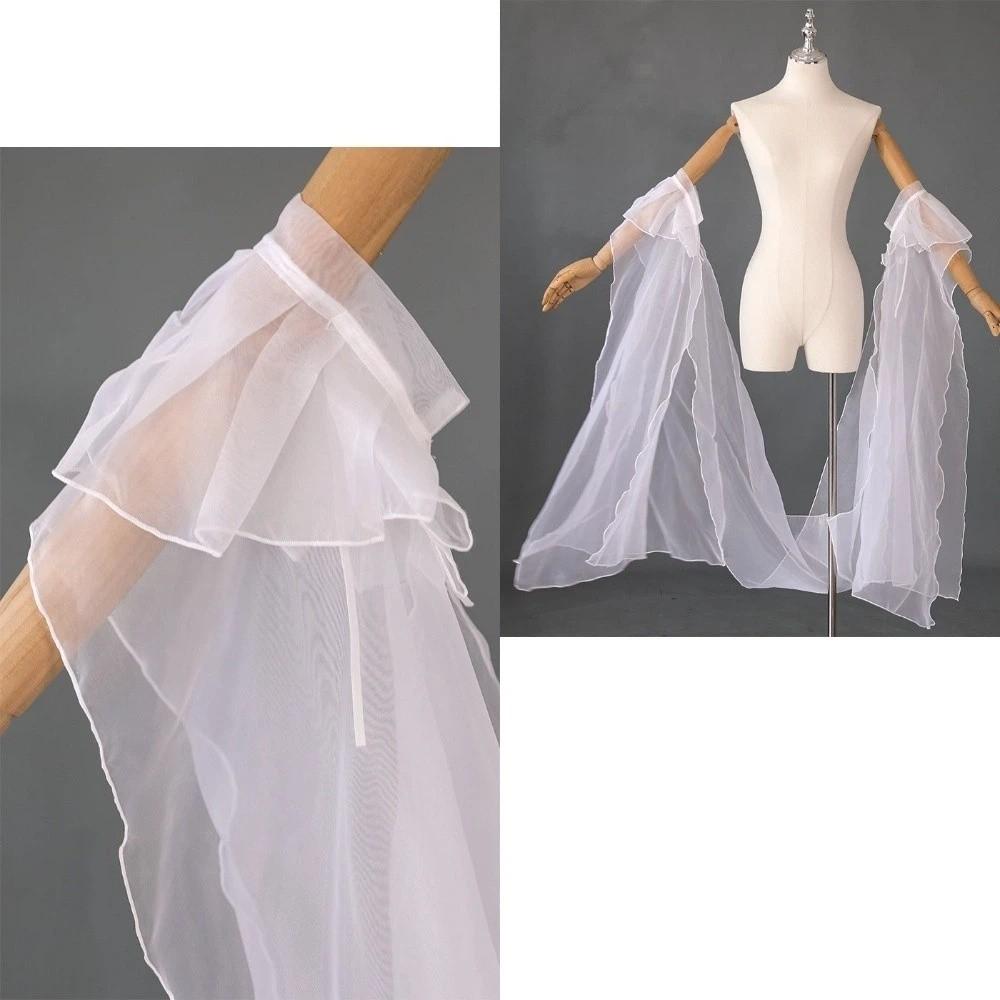 Hanfu Cinese Classico Maniche ad Acqua Pizzo di Organza Allacciatura Scialle di Pizzo Fluttuante da Fata Manica da Braccio Accessorio per Danza Etnica