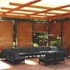 Day and Night - Day and Night Garden Furniture 12 Pieces with Black Cushions Solid Pine Wood