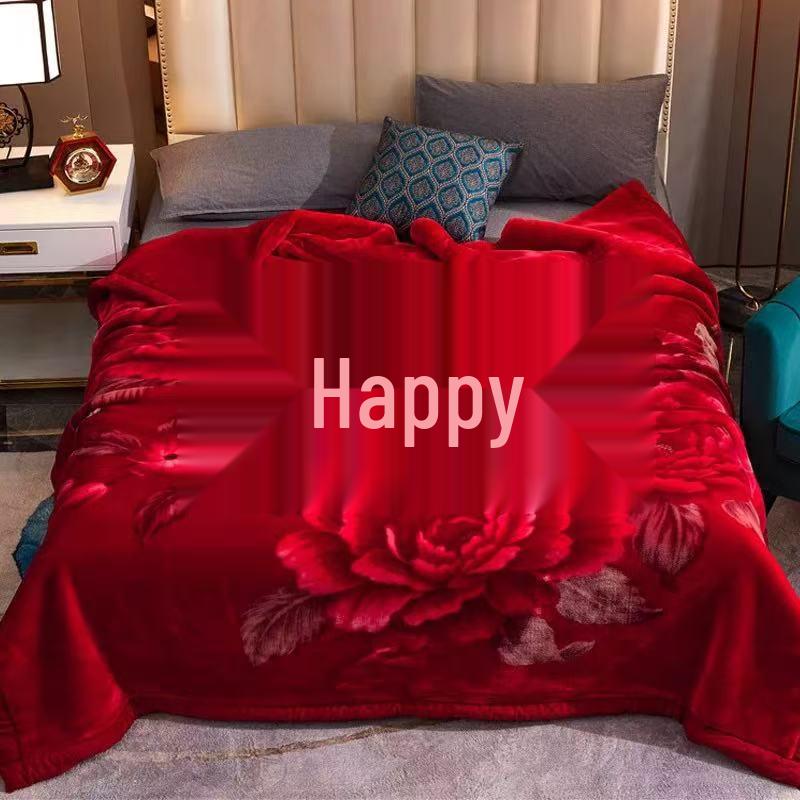 Double-Sided Fleece Raschel Blanket - Cozy Winter Wedding & Office Nap Gift