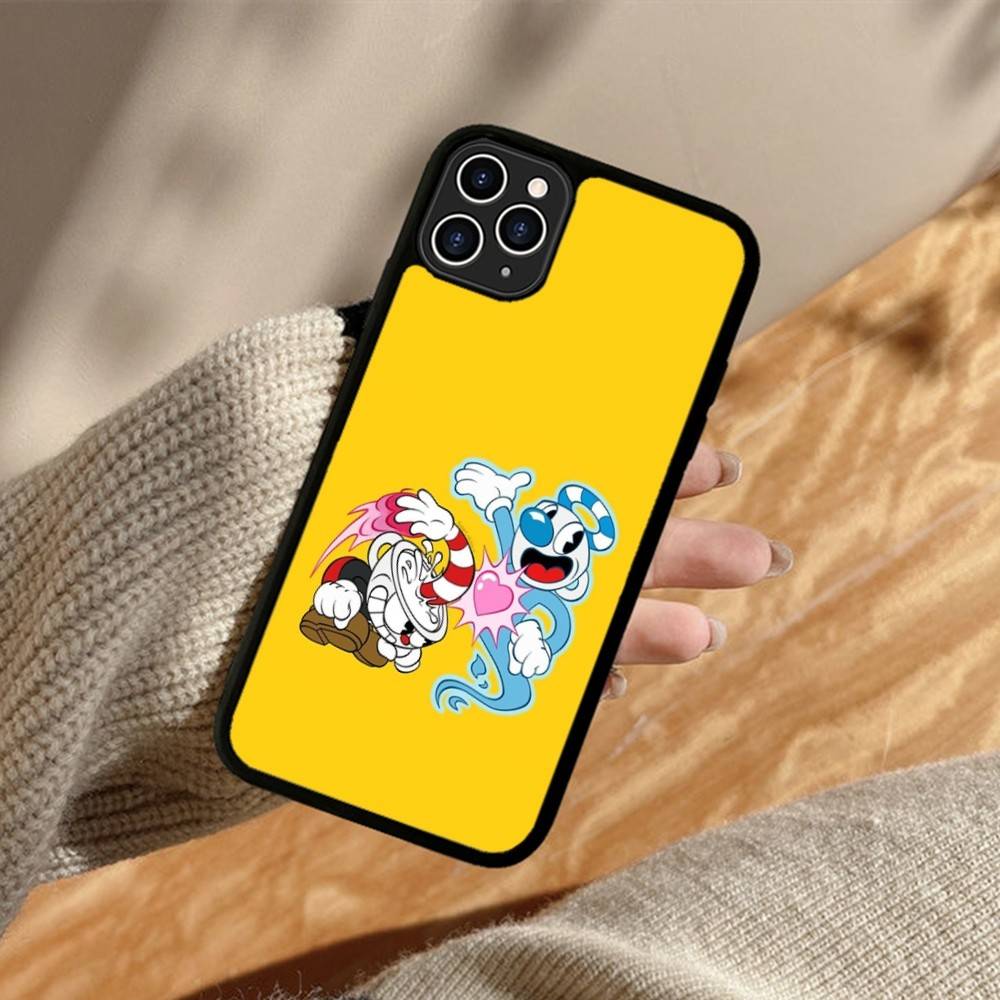 Cute Cuphead Phone Case For IPhone 17 16 Pro Max 11 12 13 14 15 Hard PC+TPU Bracket Back Cover
