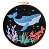 Marine Animal DIY Stamped Embroidery Stitches Practice Kit with Embroidery Hoop Cross Stitch Kit 30x30cm for Beginners Adults