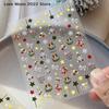 5D Relief Winter Christmas Nail Stickers Colorful Star Garland Bells Snowflake Nail Art Decal Manicure Nail Stickers Decorations
