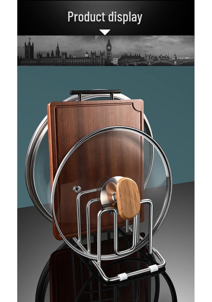 Stainless Steel Kitchen Cutting Board & Pot Lid Holder