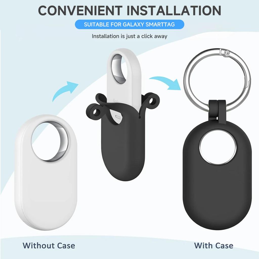For SmartTag 2 Case Portable Protector Cover for Samsung Galaxy SmartTag 2 Locator Tracker Silicone Protective Shell Skin Cover