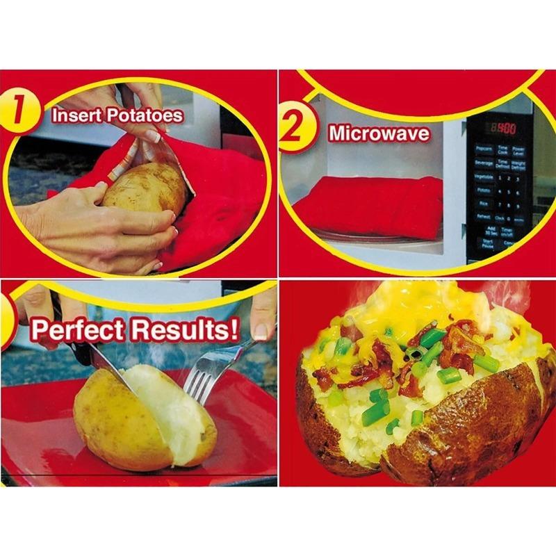 Microwave Potato Bags Reusable Express Microwave Potato Cookware Bags Baked Potato Cookware Baking Bags Quick Cooking Potatoes