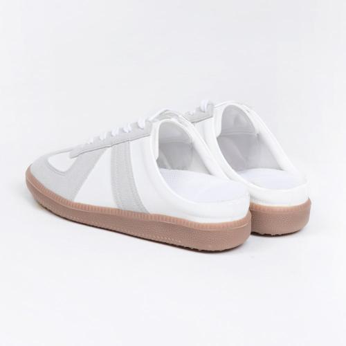 [The Nopi] Ryan 4cm Elevated German Army Mule Sneakers White 25-011