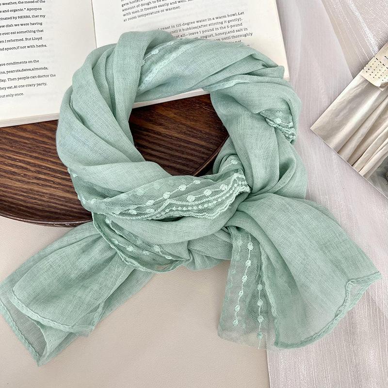 

Scarf women s winter high-end sense niche design literary cotton and linen neck protection scarf travel scarf shawl silk scarf 40*140cm